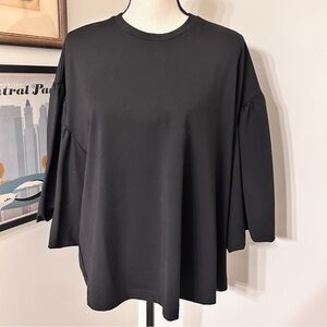 COS Black Oversized Boxy Long Sleeve Tee SZ M